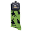 Pine Ridge Deer and Pine Tree Socks - Animal Print Crew Socks for Men and Women - Lightweight and Comfortable Fit Fashion Socks (Green and Black)