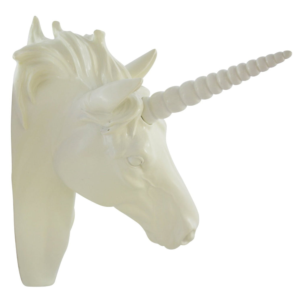 White Unicorn Head Wall Mounted Sculpture Decoration